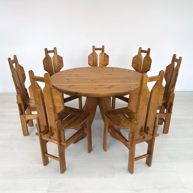 Italian Brutalist Dining Chairs - Set of 7 For Sale - Image 15 of 15