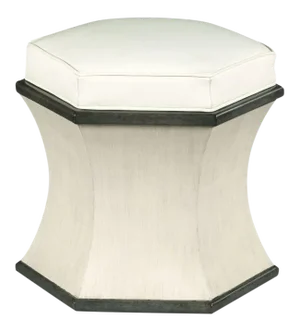 Modern White Hexagon Ottoman