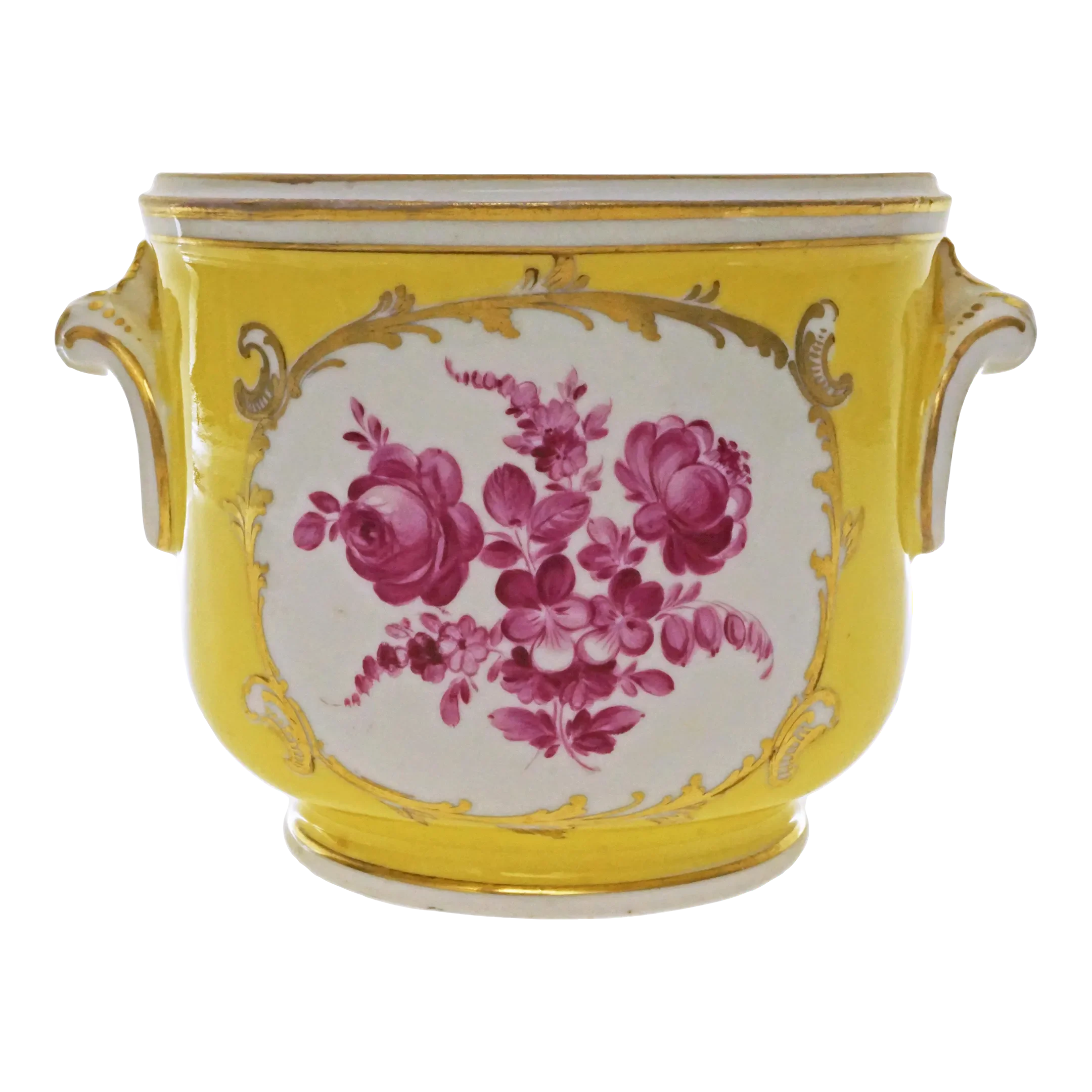 西洋アンティーク　陶器製cachepot　約103cm 19th Century Neoclassic Cachepot Gilded Handles Sevres Style