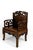 Superb set of 4 important Asian armchairs in carved Chinese mahogany wood (toona sinensis). Carved with plant and animal...