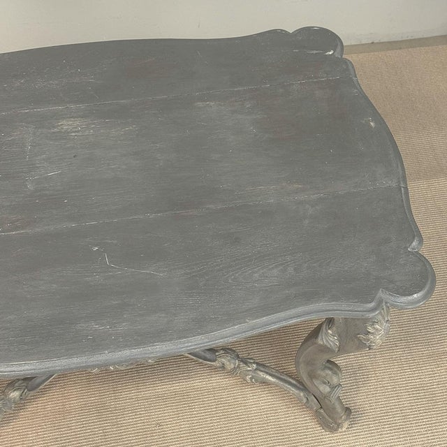 19th Century French Régence Hand-Carved & Painted Center Table For Sale - Image 17 of 18