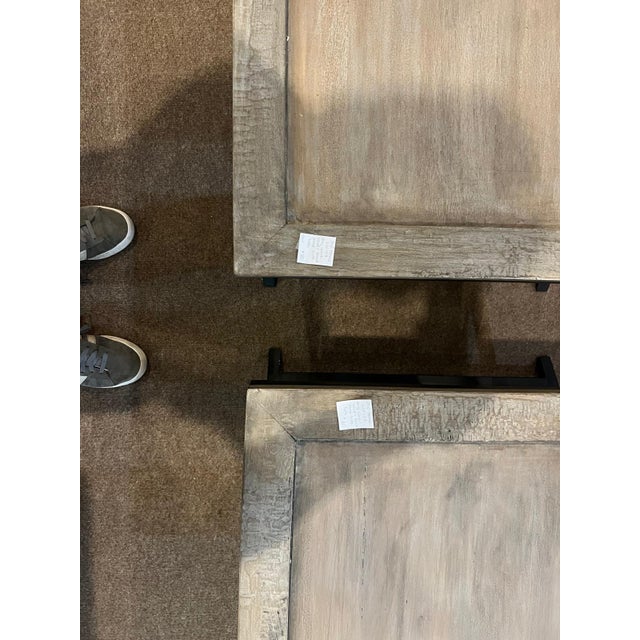 Brown Vintage Wood & Iron Side Tables For Sale - Image 8 of 8