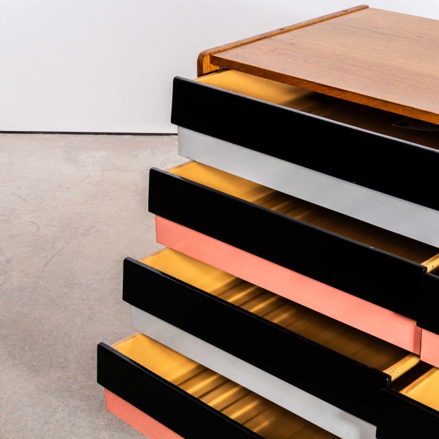 Wood Double Drawer Cabinet by Jiri Jiroutek for Interieur Praha, 1950s For Sale - Image 7 of 11