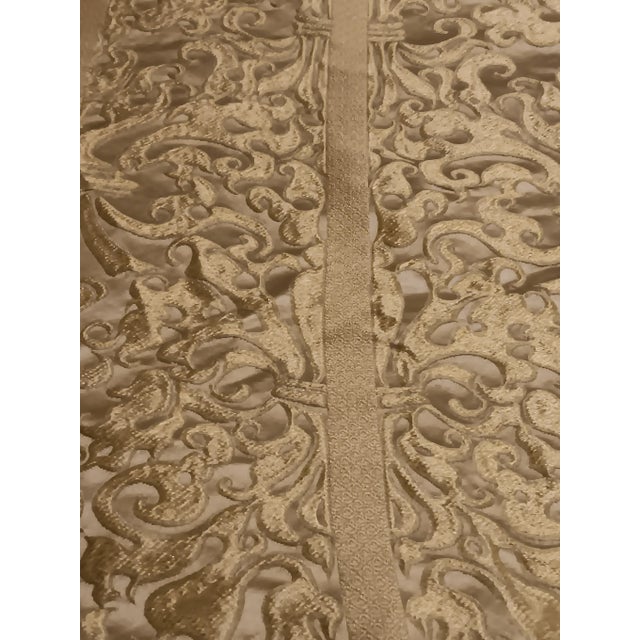 Chartreuse Scalamandre Elegant Designer Italian Embossed Chartreuse Silk Upholstery Fabric- 6 Yards For Sale - Image 8 of 18