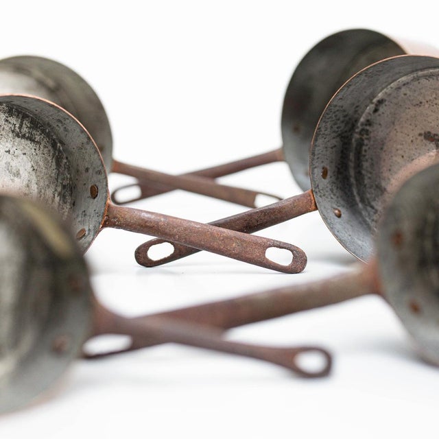 Vintage Spanish Brass Pots, 1950, Set of 6 For Sale - Image 4 of 16