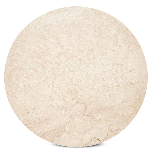 Cream Four Hands Oakland Outdoor Dining Table - Outdoor Cream Marble 48" For Sale - Image 8 of 9