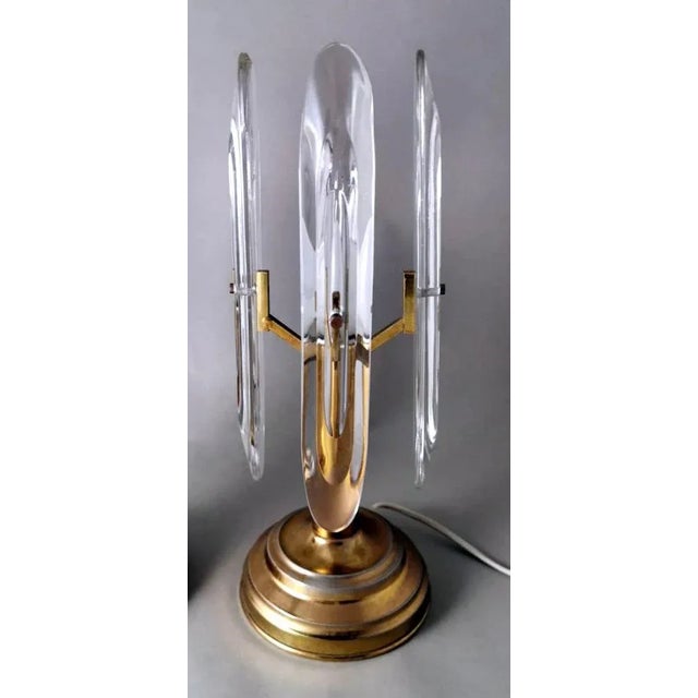 1970s Italian Table Lamps in Brass and Crystal by Sciolari Gaetano, 1970s, Set of 2 For Sale - Image 5 of 13