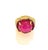 Baroque Bochic “Flamenco” Ruby & White Zircon 18k Gold & Silver Cocktail Ring Size 7 For Sale - Image 3 of 5