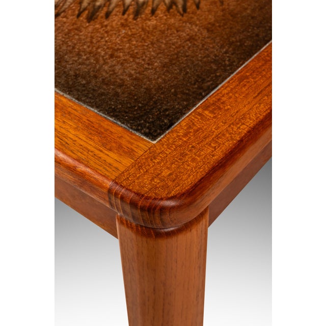 Danish Modern End Table - Accent Table in Teak W/ Ceramic Tile Mosaic Inlay by Johannes Andersen, Denmark, C. 1970's For Sale - Image 15 of 18