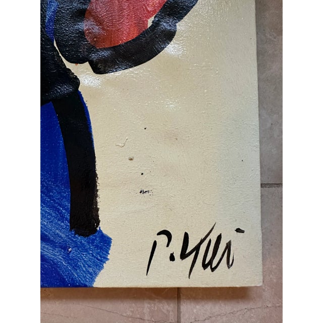 Abstract “Miró” Titled Painting by Peter Keil For Sale - Image 3 of 4