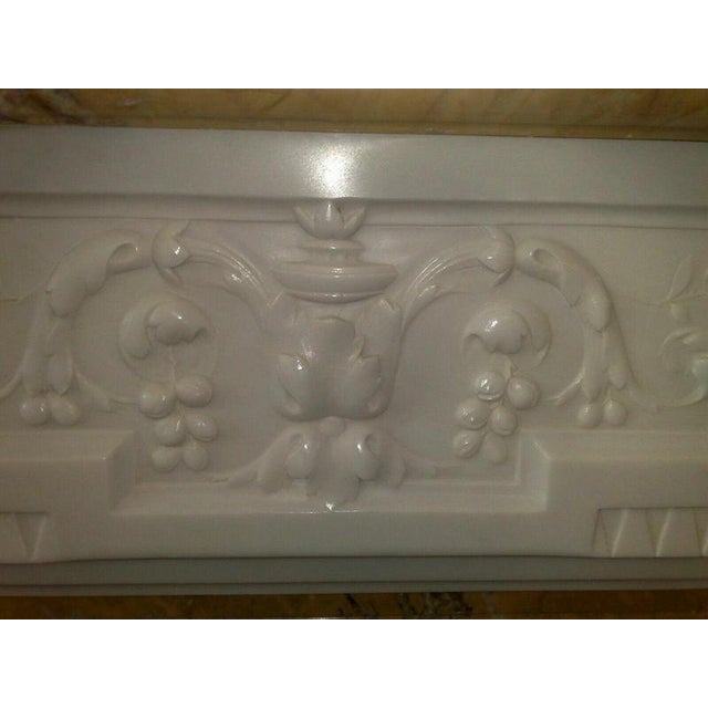 Antique Georgian Carved White Statuary Marble Fireplace Surround, 1820 For Sale - Image 6 of 10