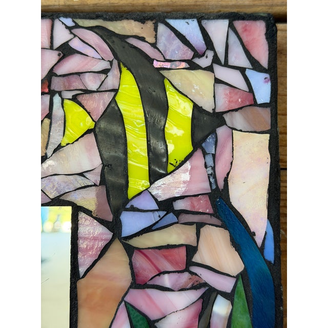 Vintage Handmade Coastal Mosaic Wall Mirror With Seahorse & Seashell Motif For Sale In Naples, FL - Image 6 of 12