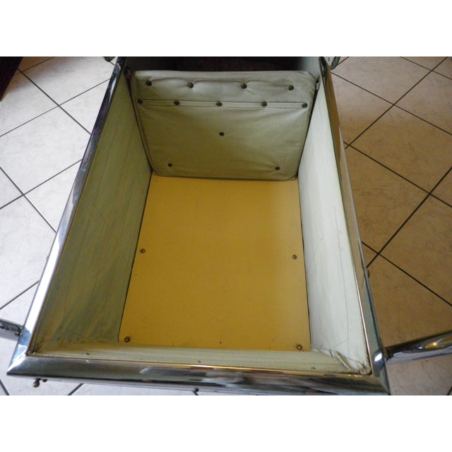 Green Flandria Pram in Chromed Metal and Almond Green Imitation Leather, Belgium, 1960s For Sale - Image 8 of 18