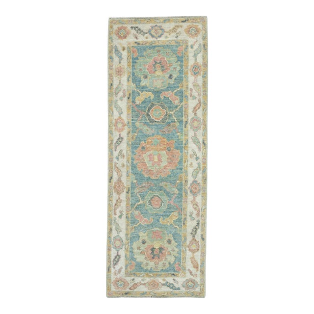 Turkish Oushak Runner Rug 2'1" x 5'11" #17277 For Sale