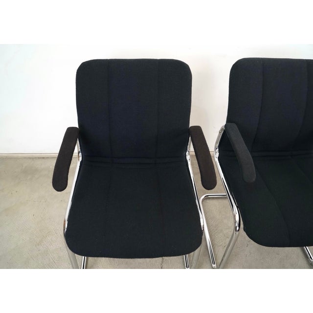 1970’s Mid-Century Modern Chrome Arm Chairs - A Pair For Sale - Image 9 of 12
