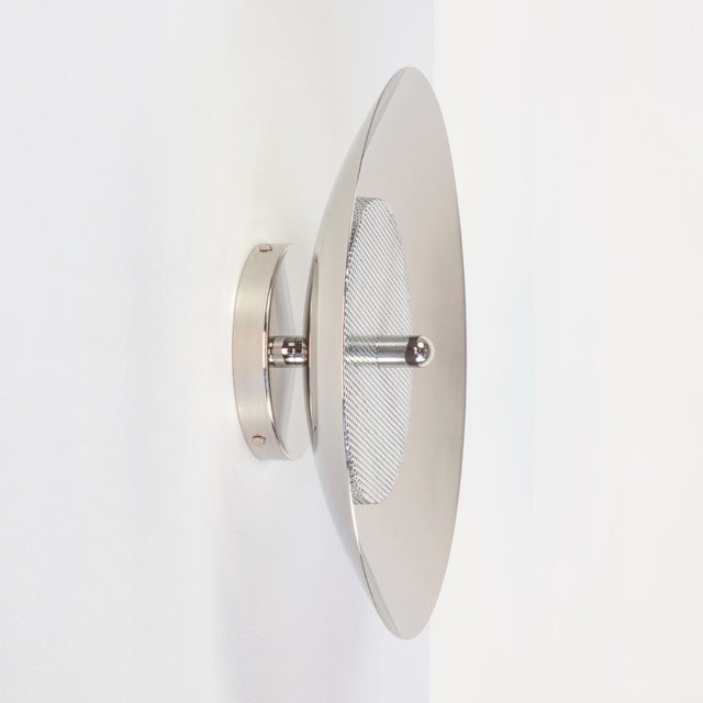 Mid-Century Modern Signal Bathroom Sconce, Nickel, by Souda, Modern, Minimal, Contemporary, Led Wall Light For Sale - Image 3 of 3