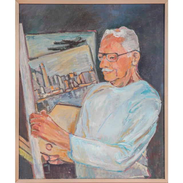 Artist's Self Portrait 20th Century Oil For Sale - Image 4 of 4