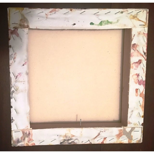 Yellow "Untitled" Watercolour on Canvas Painting, Signed by Cecile Hubene For Sale - Image 8 of 11