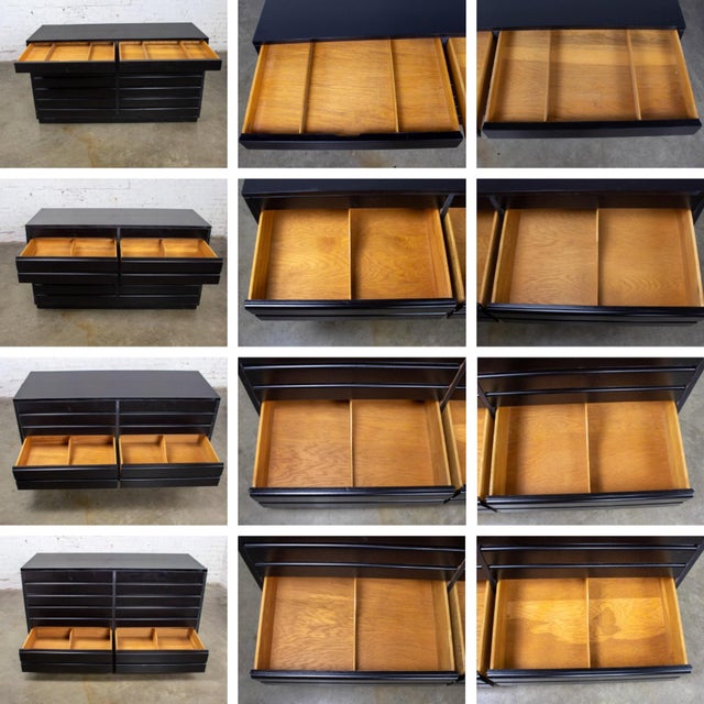 Black Mid-20th Century MCM Dresser by Sligh Furniture Cross Country Line With Black Painted Frame For Sale - Image 8 of 18