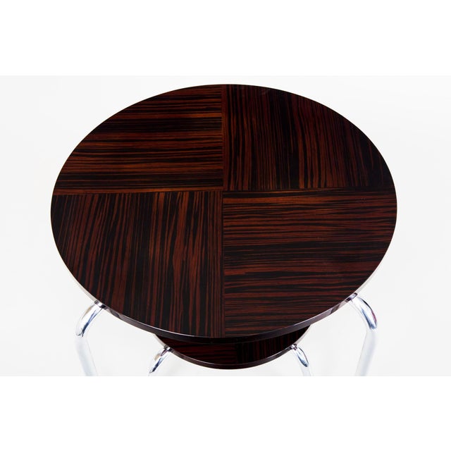 1950s Bauhaus Coffee Table in Chrome and Macassar from Kovona, 1950s For Sale - Image 5 of 8