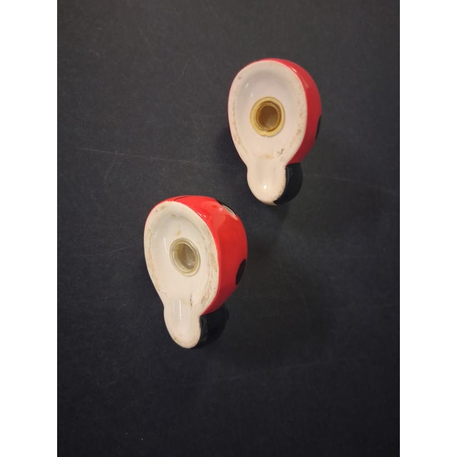 1960s Mid Century Modern Kitschy Ceramic Ladybug Salt & Pepper Shakers- A Pair For Sale - Image 5 of 9