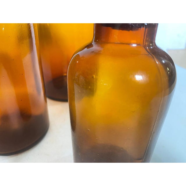 Orange 20th Century French Cobalt Orange Pharmacy Bottles, Set of 3 For Sale - Image 8 of 11