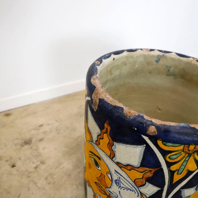 Mid 20th Century Mexican Glazed Ceramic Planter For Sale - Image 16 of 17