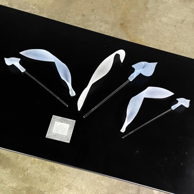 Late 20th Century Late 20th Century Modern to Postmodern Calla Lily Light Blue Frosted & Clear Lucite Sculpture or Centerpiece For Sale - Image 5 of 12