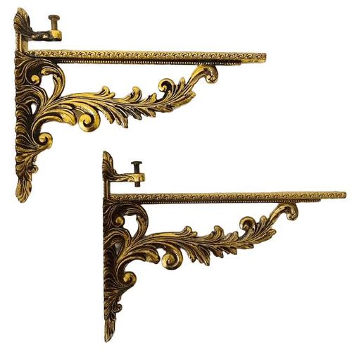 Vintage Italian Shelf Brackets in Brass from VCR Italy, 1960s, Set of 2 For Sale - Image 9 of 9