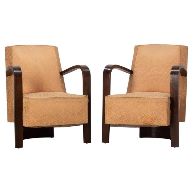 French Art Deco Beech Armchairs, 1930, Set of 2 For Sale - Image 12 of 12