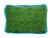 Modern Custom Handcrafted Artificial Turf Lumbar Pillow With Turquoise Ruffle - Small Lumbar For Sale - Image 3 of 10