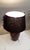 Vintage Table Lamp with Brown Patterned Ceramic Foot and Black-Brown Fabric Shade with Colored Flower Trim, 1980s For Sale - Image 9 of 10