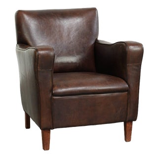 Vintage English Sheepskin Armchair For Sale