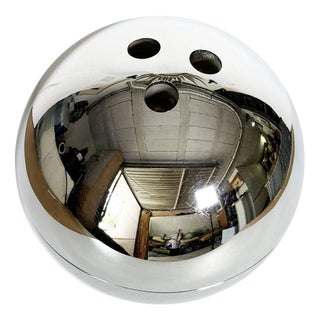 Chrome Ice Bucket in the shape of a Bowling Ball, France, 1970s For Sale