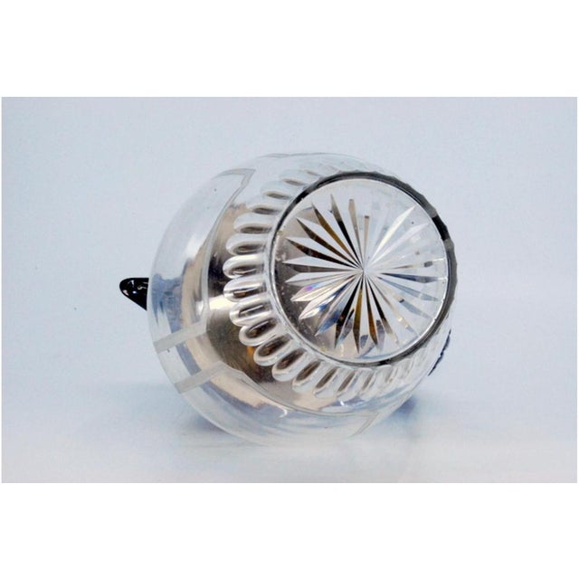 Wine Jug in Cut Glass and Silver Embossed on the Lid with Knob and Rim, Raised Handle and Coats of Arms For Sale - Image 5 of 11