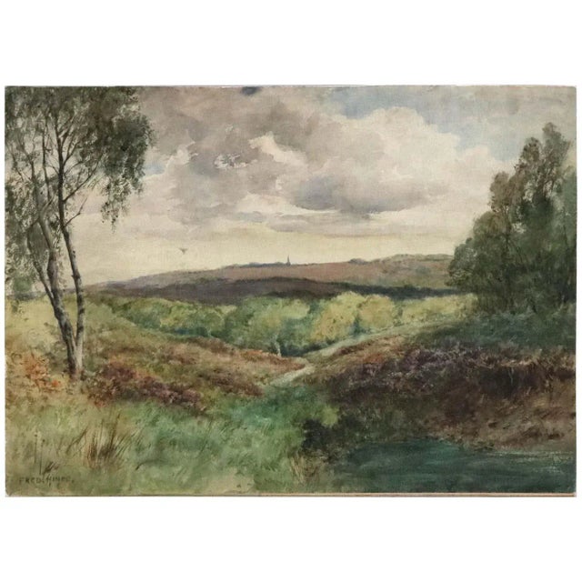 Paper Vintage Landscape Watercolor on Artist Panel of Hillside by Fred Hines, 20th C For Sale - Image 7 of 7