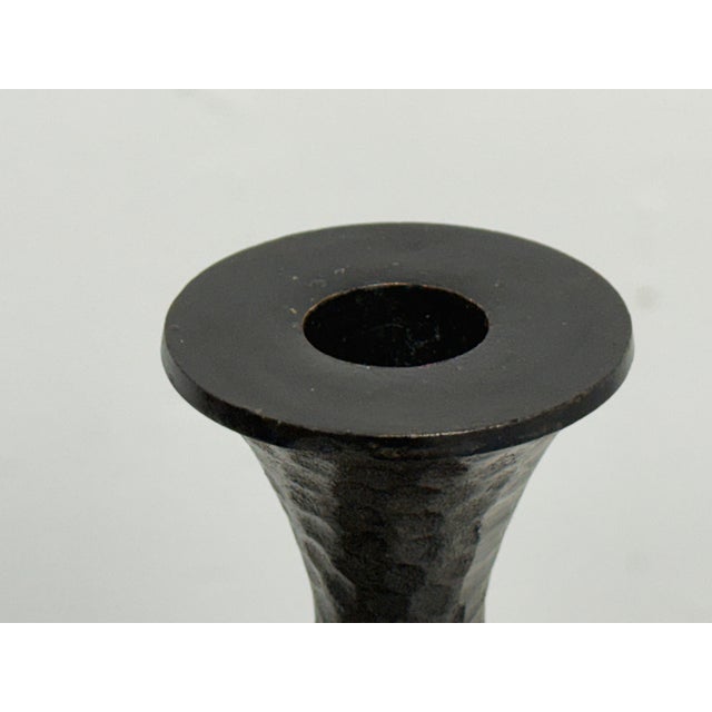 Black Pottery Barn Seville Hammered Metal Candle Holders, Set of Four For Sale - Image 8 of 12
