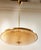 Metal Brass Suspension Light with Double Salmon Pink Glass Shade For Sale - Image 7 of 18