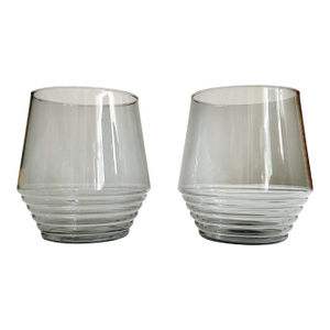 1990s Smoke Art Deco Cocktail Glasses by Viski - Transparent Grey
