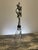 Early 21st Century Handmade Crystal Cross Assemblage Sculpture on Embossed Clear Glass Flask For Sale - Image 5 of 7
