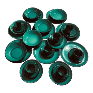 36 French Varages Jade Green Dishes Set