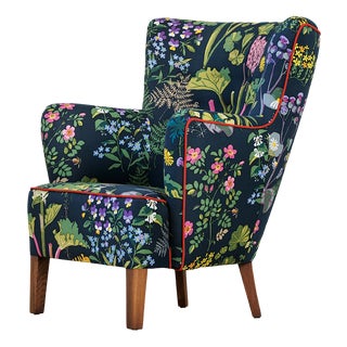 No. 912 Chair in Printed Upholstery by Gocken Jobs, 1950s For Sale