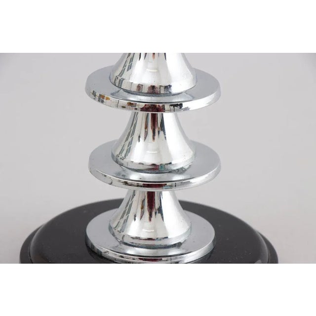 British Modern Art Deco Table Lamps with Frosted Glass Star Shades, 1930, Set of 2 For Sale - Image 10 of 12