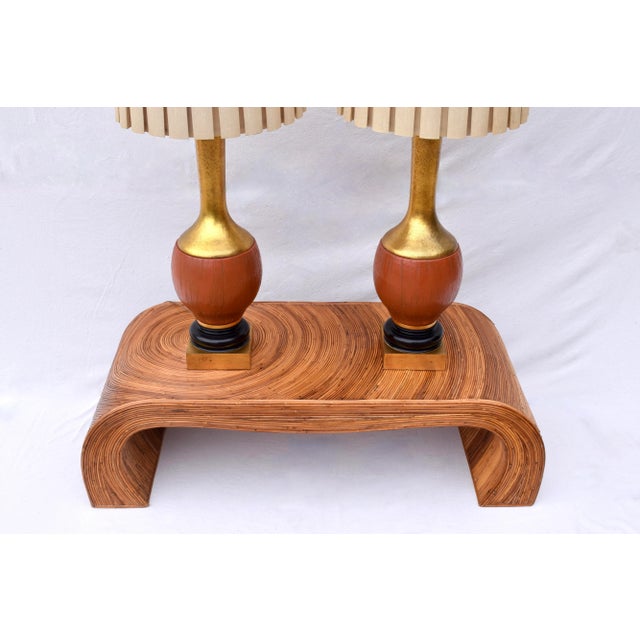 Mid-Century Modern Mid Century Modern Gold Gilt Table Lamps by Marbro Lamp Co. For Sale - Image 3 of 11