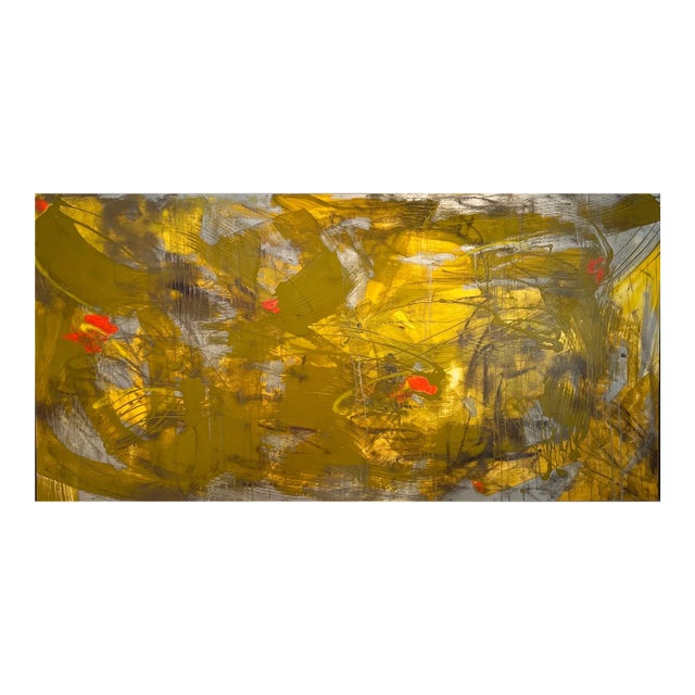 Mirtha Moreno Original Oil Painting on Panel Titled: AbEx 211 2022 For Sale