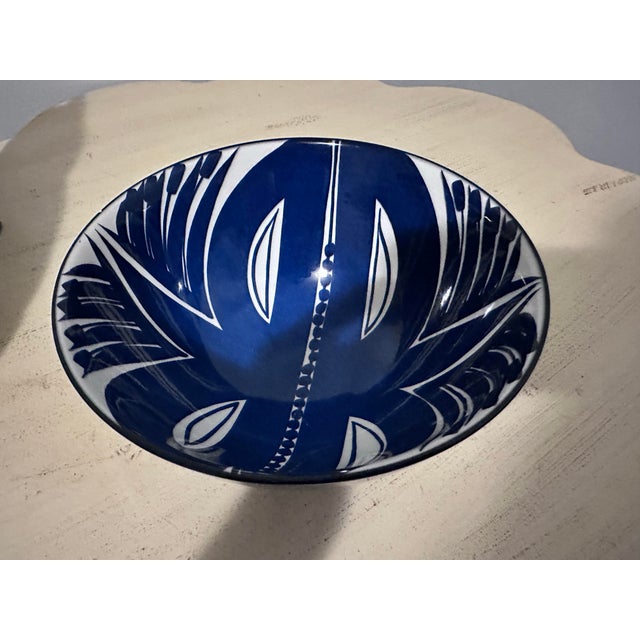 1960s 1960s Royal Copenhagen Cobalt Blue Bowl Aluminia Fajance Signed and Number by Inge-Lise Koefoed For Sale - Image 5 of 8