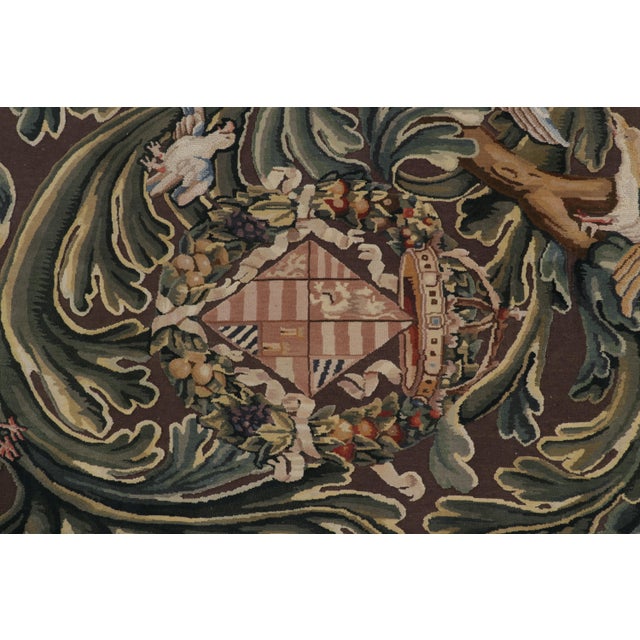 Rug & Kilim’s Armorial Tudor Style Rug in Black, With Beige, Blue and Gold Tones For Sale In New York - Image 6 of 9