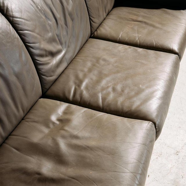Aura Leather Sofa Set by Paolo Piva for Wittmann, 1980s, Set of 3 For Sale - Image 18 of 18