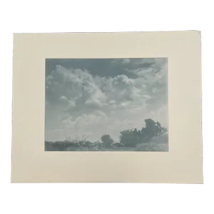 C1930 Herman Lythgoe "above the Hilltop' Arts & Crafts Clouds Bromoil Photograph