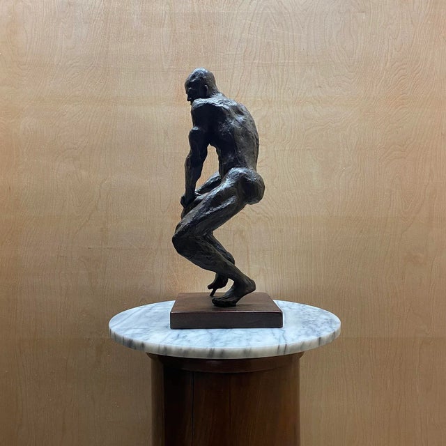 French French Mid 20th Century Bronze Figure Seated Studio Sculpture For Sale - Image 3 of 15
